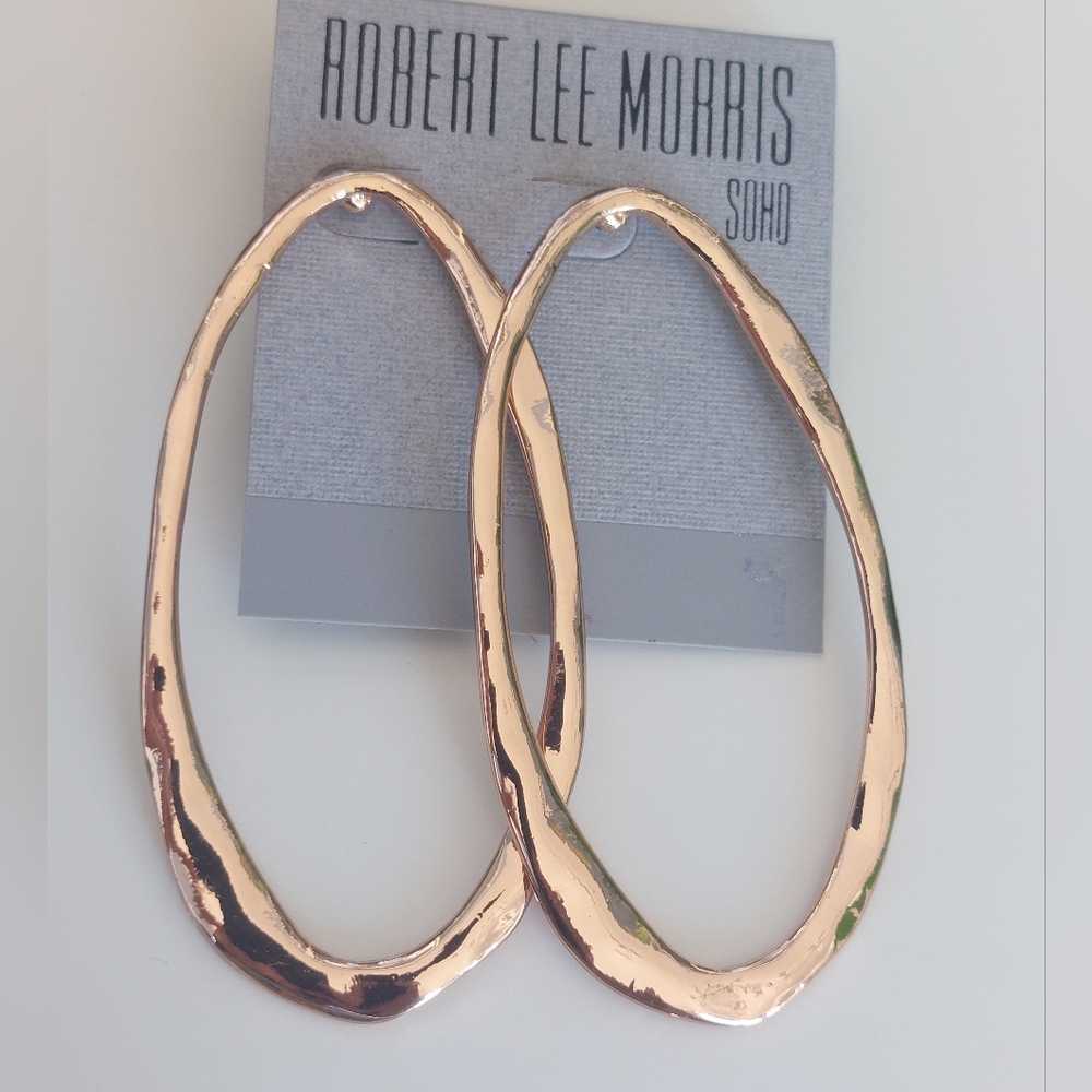 2/$30 Robert Lee Morris Soho Long Hoop Gols Earrings